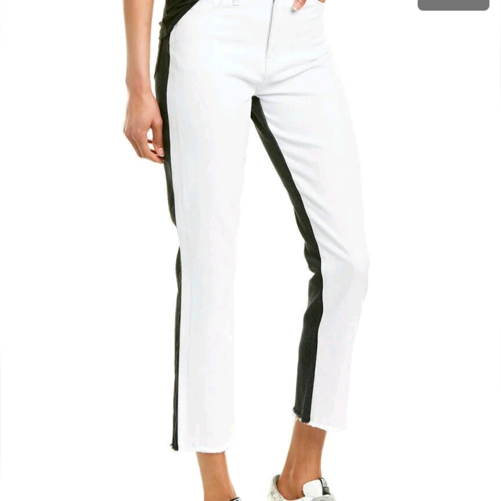 Hudson Jeans Holly Straight black and white crop Jeans 2